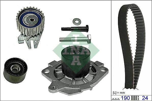 INA 530 0622 30 - Ūdenssūknis + Zobsiksnas komplekts www.autospares.lv