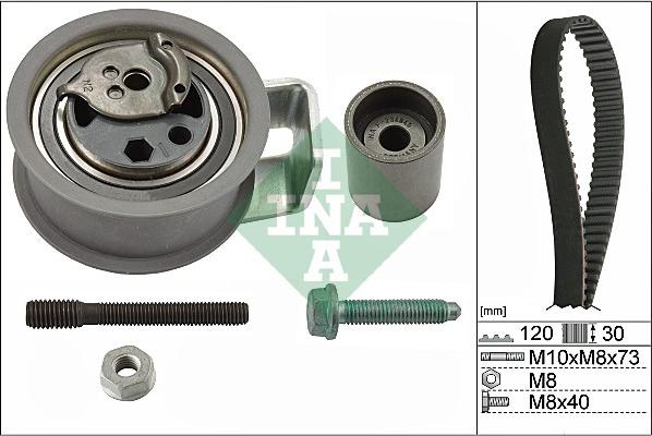 INA 530 0091 10 - Комплект зубчатого ремня ГРМ www.autospares.lv