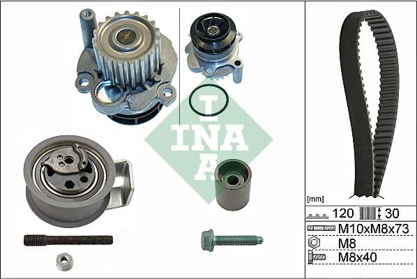 INA 530 0091 31 - Водяной насос + комплект зубчатого ремня ГРМ www.autospares.lv