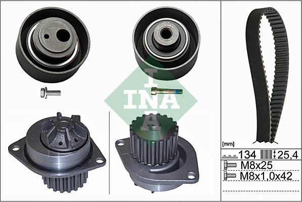 INA 530 0055 30 - Ūdenssūknis + Zobsiksnas komplekts www.autospares.lv