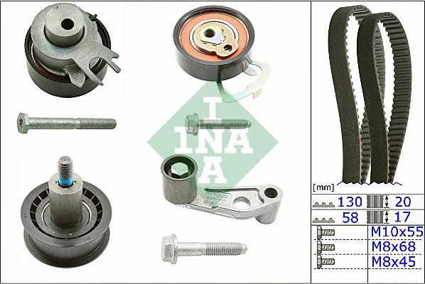 INA 530 0089 10 - Комплект зубчатого ремня ГРМ www.autospares.lv