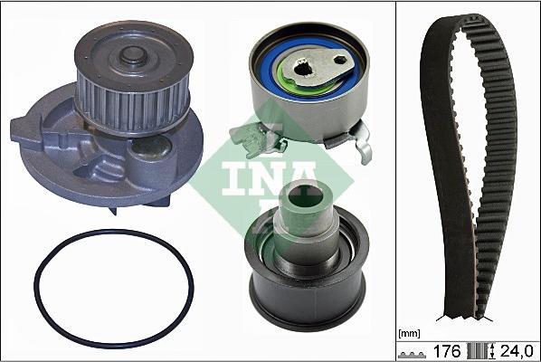 INA 530 0079 30 - Ūdenssūknis + Zobsiksnas komplekts www.autospares.lv