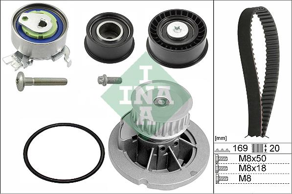 INA 530 0078 32 - Ūdenssūknis + Zobsiksnas komplekts www.autospares.lv