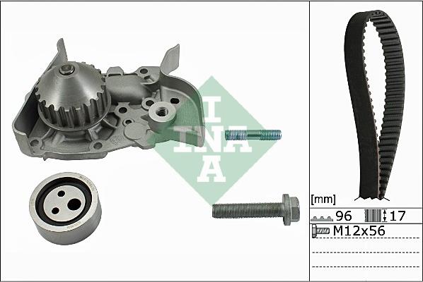 INA 530 0191 30 - Водяной насос + комплект зубчатого ремня ГРМ www.autospares.lv