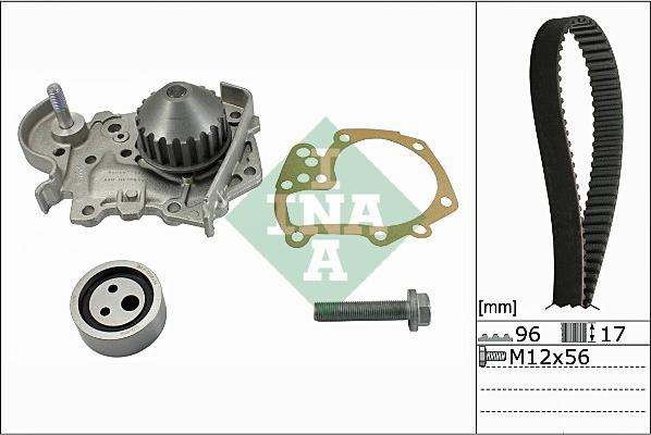 INA 530 0191 31 - Водяной насос + комплект зубчатого ремня ГРМ www.autospares.lv