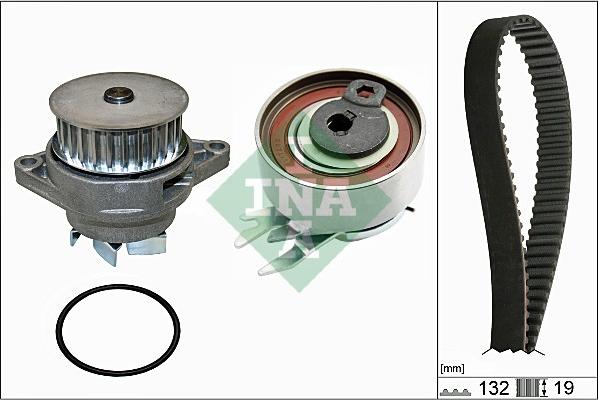 INA 530 0165 30 - Водяной насос + комплект зубчатого ремня ГРМ www.autospares.lv