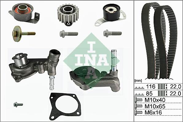 INA 530 0104 30 - Ūdenssūknis + Zobsiksnas komplekts autospares.lv