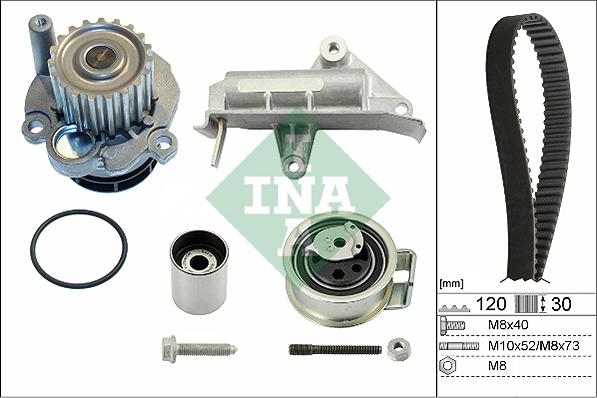 INA 530 0177 30 - Ūdenssūknis + Zobsiksnas komplekts autospares.lv