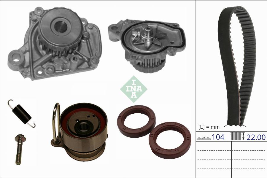 INA 530 0899 30 - Ūdenssūknis + Zobsiksnas komplekts www.autospares.lv