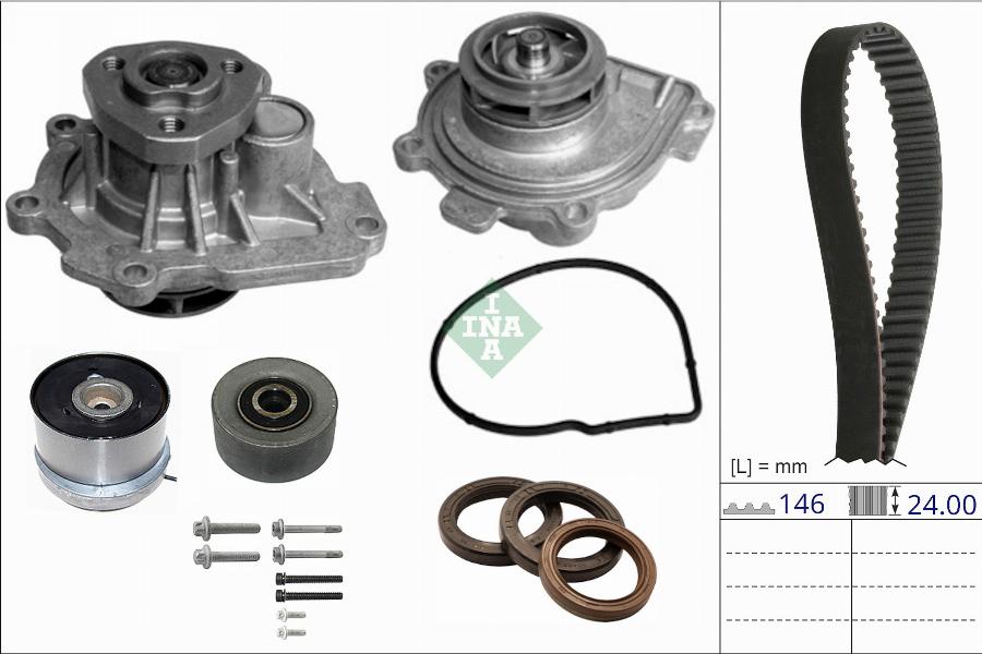 INA 530 0892 30 - Ūdenssūknis + Zobsiksnas komplekts www.autospares.lv