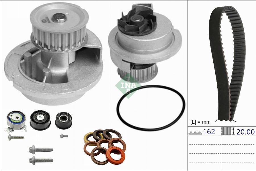 INA 530 0886 30 - Ūdenssūknis + Zobsiksnas komplekts www.autospares.lv