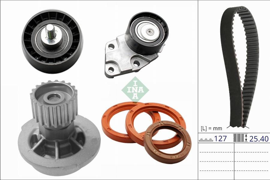 INA 530 0880 30 - Ūdenssūknis + Zobsiksnas komplekts www.autospares.lv