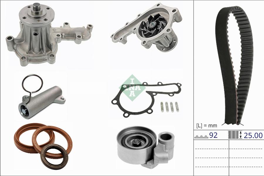 INA 530 0879 30 - Ūdenssūknis + Zobsiksnas komplekts www.autospares.lv