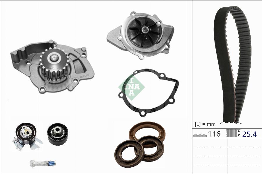 INA 530 0876 30 - Ūdenssūknis + Zobsiksnas komplekts www.autospares.lv