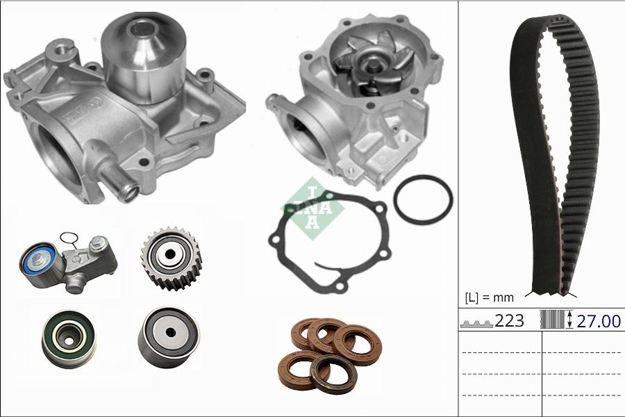 INA 530 0877 30 - Ūdenssūknis + Zobsiksnas komplekts www.autospares.lv