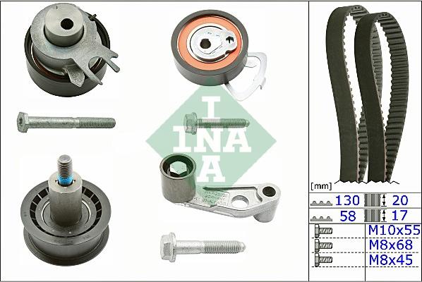 INA 530 0360 10 - Комплект зубчатого ремня ГРМ www.autospares.lv