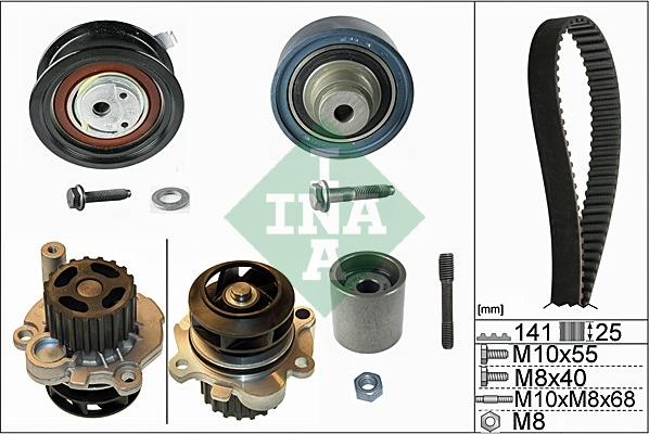 INA 530 0361 31 - Водяной насос + комплект зубчатого ремня ГРМ www.autospares.lv