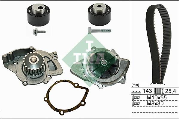 INA 530 0368 30 - Водяной насос + комплект зубчатого ремня ГРМ www.autospares.lv