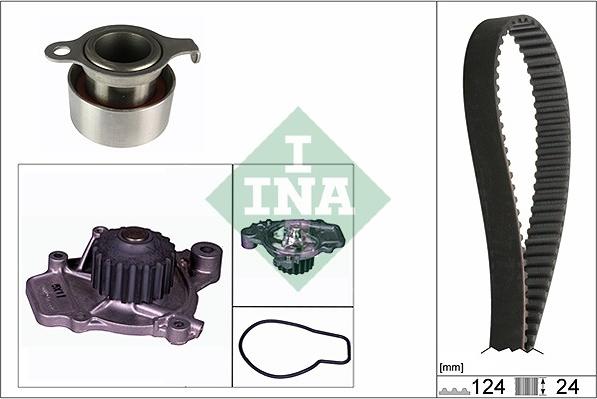 INA 530 0312 30 - Водяной насос + комплект зубчатого ремня ГРМ www.autospares.lv