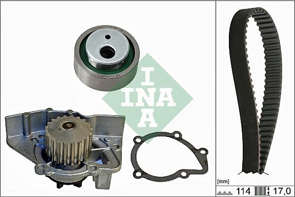 INA 530 0258 30 - Водяной насос + комплект зубчатого ремня ГРМ www.autospares.lv