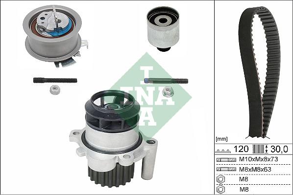 INA 530 0201 30 - Ūdenssūknis + Zobsiksnas komplekts www.autospares.lv