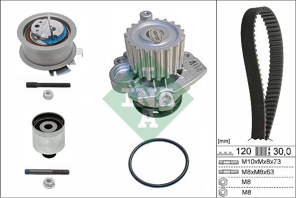 INA 530 0201 33 - Водяной насос + комплект зубчатого ремня ГРМ www.autospares.lv