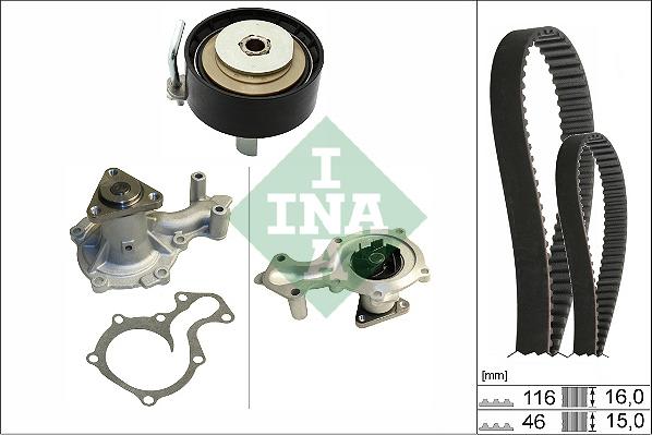 INA 530 0745 30 - Ūdenssūknis + Zobsiksnas komplekts www.autospares.lv