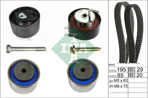 INA 530 0764 10 - Zobsiksnas komplekts autospares.lv