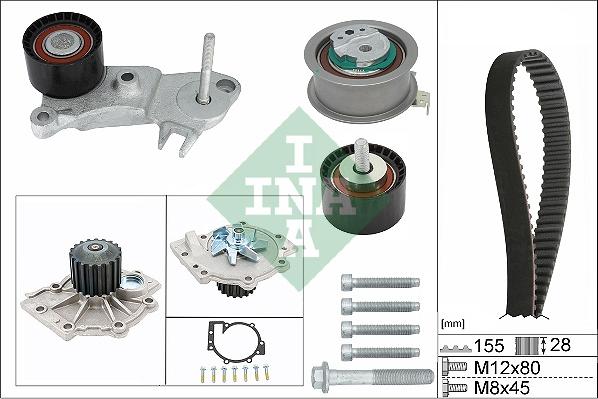 INA 530 0762 30 - Ūdenssūknis + Zobsiksnas komplekts autospares.lv