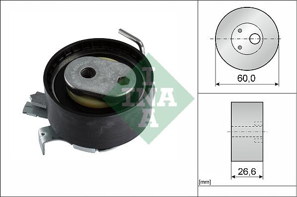 INA 531 0961 10 - Spriegotājrullītis, Gāzu sadales mehānisma piedziņas siksna www.autospares.lv