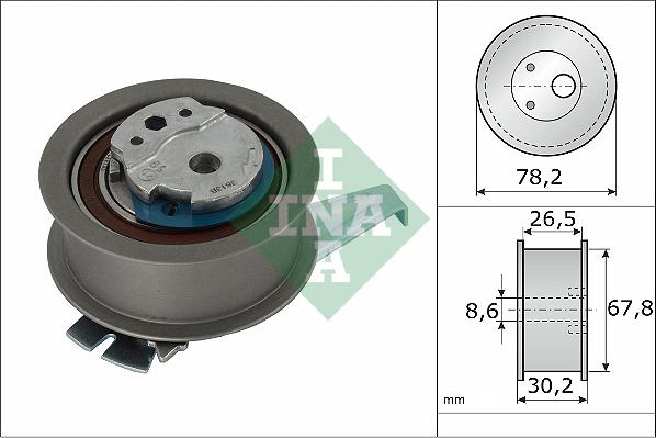 INA 531096210 - Spriegotājrullītis, Gāzu sadales mehānisma piedziņas siksna autospares.lv