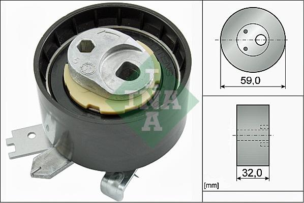 INA 531 0906 10 - Spriegotājrullītis, Gāzu sadales mehānisma piedziņas siksna autospares.lv