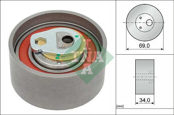 INA 531 0505 10 - Натяжной ролик, зубчатый ремень ГРМ www.autospares.lv