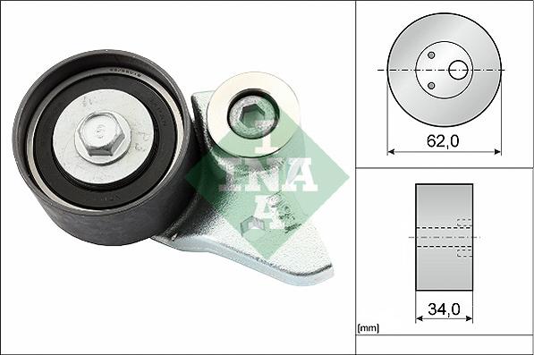 INA 531 0502 20 - Spriegotājrullītis, Gāzu sadales mehānisma piedziņas siksna www.autospares.lv