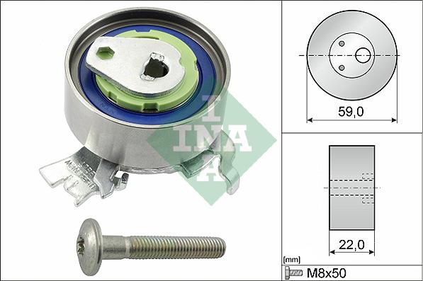 INA 531 0518 30 - Spriegotājrullītis, Gāzu sadales mehānisma piedziņas siksna autospares.lv