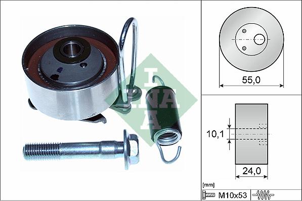 INA 531 0584 10 - Spriegotājrullītis, Gāzu sadales mehānisma piedziņas siksna www.autospares.lv