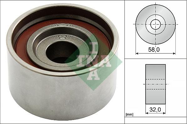 INA 531 0582 10 - Spriegotājrullītis, Gāzu sadales mehānisma piedziņas siksna www.autospares.lv