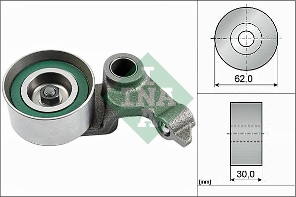 INA 531 0643 20 - Spriegotājrullītis, Gāzu sadales mehānisma piedziņas siksna www.autospares.lv