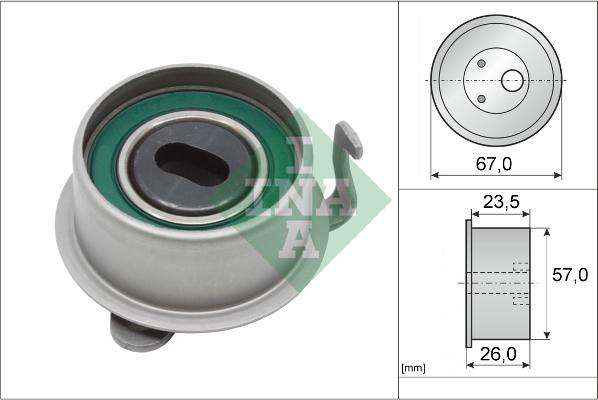 INA 531 0653 20 - Spriegotājrullītis, Gāzu sadales mehānisma piedziņas siksna www.autospares.lv