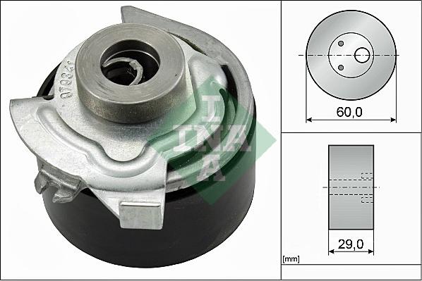 INA 531 0627 30 - Spriegotājrullītis, Gāzu sadales mehānisma piedziņas siksna www.autospares.lv