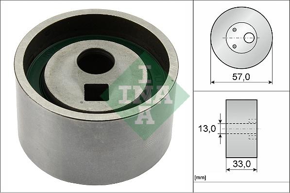 INA 531 0047 10 - Spriegotājrullītis, Gāzu sadales mehānisma piedziņas siksna www.autospares.lv