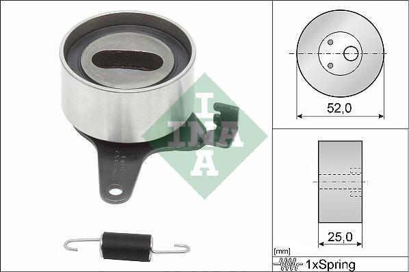 INA 531 0106 20 - Spriegotājrullītis, Gāzu sadales mehānisma piedziņas siksna autospares.lv