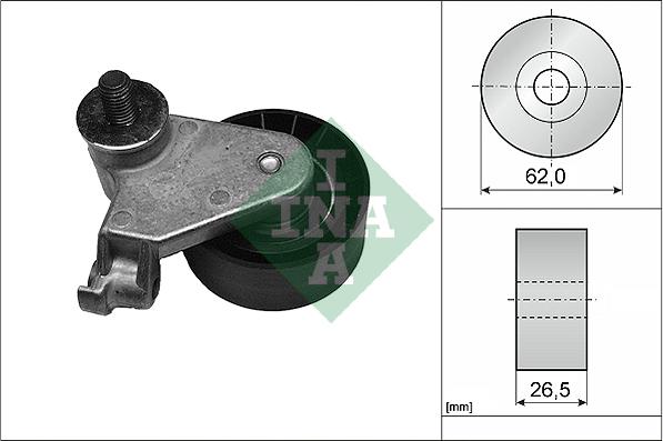 INA 531 0171 10 - Spriegotājrullītis, Gāzu sadales mehānisma piedziņas siksna autospares.lv