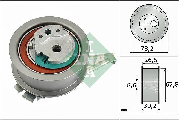 INA 531 0929 10 - Spriegotājrullītis, Gāzu sadales mehānisma piedziņas siksna www.autospares.lv