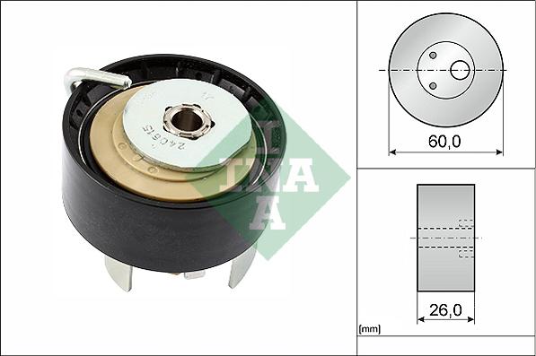 INA 531 0890 10 - Spriegotājrullītis, Gāzu sadales mehānisma piedziņas siksna www.autospares.lv