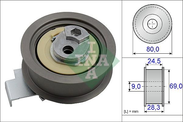 INA 531 0840 10 - Spriegotājrullītis, Gāzu sadales mehānisma piedziņas siksna autospares.lv