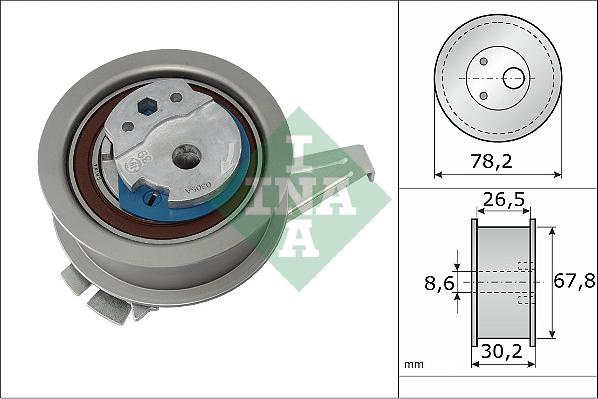 INA 531 0847 10 - Spriegotājrullītis, Gāzu sadales mehānisma piedziņas siksna autospares.lv