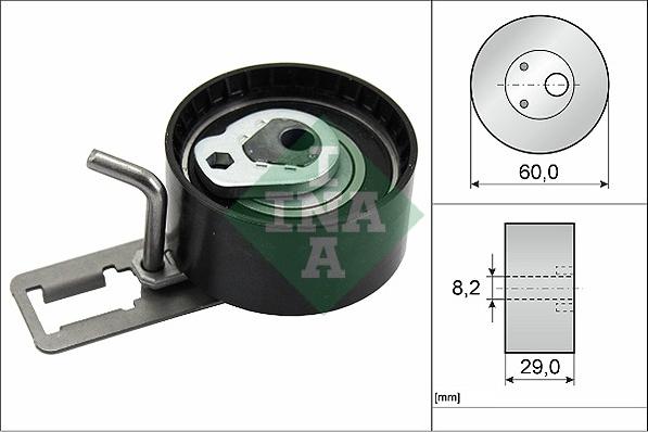 INA 531 0850 10 - Spriegotājrullītis, Gāzu sadales mehānisma piedziņas siksna autospares.lv