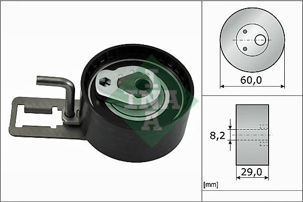 INA 531 0884 10 - Spriegotājrullītis, Gāzu sadales mehānisma piedziņas siksna www.autospares.lv