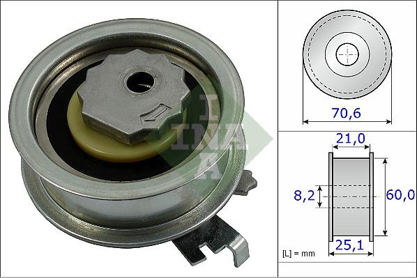 INA 531 0882 10 - Натяжной ролик, зубчатый ремень ГРМ www.autospares.lv